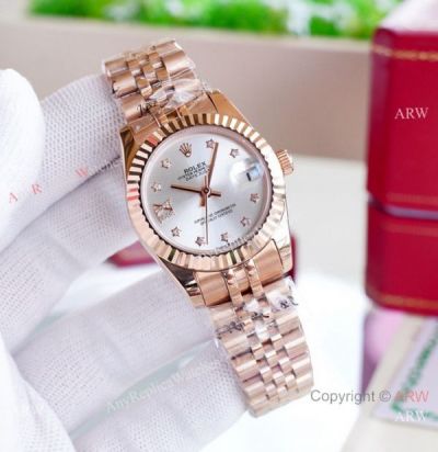 Clone Rolex Oyster Perpetual Datejust 31MM Watches Rose Gold